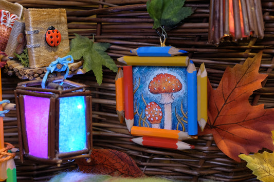 "Dreamwalker's Child": Amanita Muscaria (Fly Agaric) in Blue and Gold