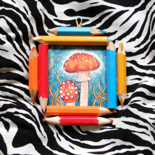 "Dreamwalker's Child": Amanita Muscaria (Fly Agaric) in Blue and Gold