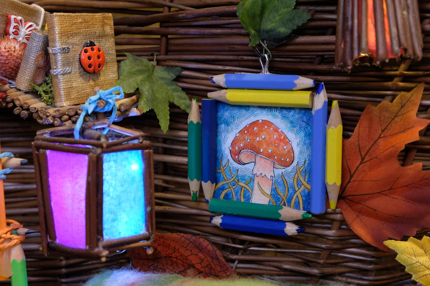 “Dreamwalker’s Guide”: Amanita muscaria (Fly Agaric) in Blue, Green and Yellow