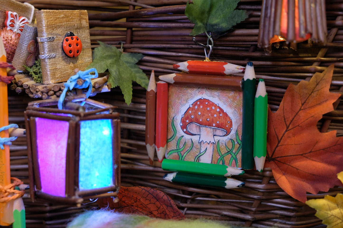 “Dreamwalker’s Guide”: Amanita muscaria (Fly Agaric) in Gold, Red and Green